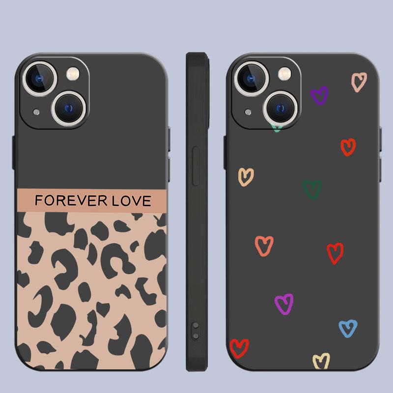 Custodia Per Apple iPhone 14 13 11 12 Pro 7 XR X XS Max 8 Plus 6 6S SE 2022 13Pro Nera Morbida Telefono Funda Fiore Piccolo Dinosauro