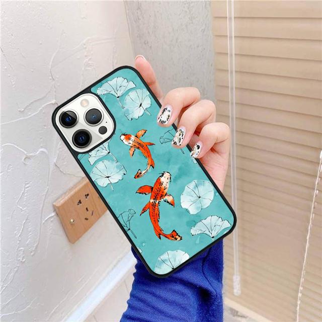 Koi Carp Fish Phone Case Cover For iPhone 17 Air 15 16 14 13 12 Pro Max 11 Pro Max Plus Coque Shell