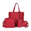 2024 Trendy Child and Mother Bag Four-piece New Korean Version Bucket Tassel Shoulder Bag Handbag Women's Bag Large Bag Messenger Bag