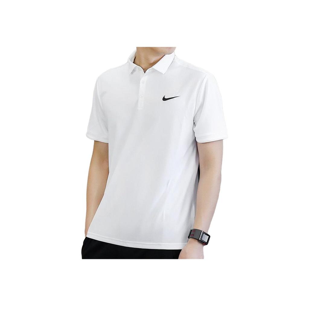 Nike Solid Color Casual Sports Short Sleeve Polo Shirt Men Tops White 830850-103