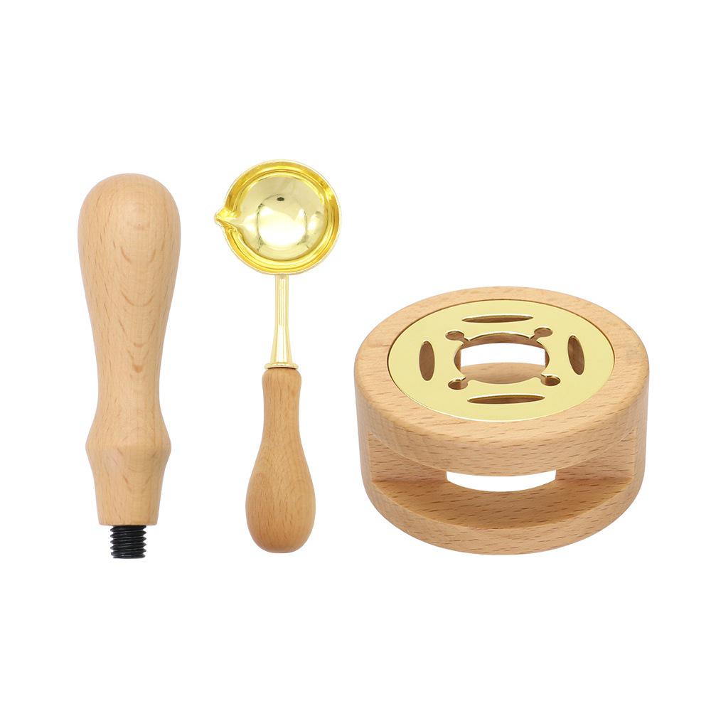Creative Retro Wax Seal Stamp Set with Melting Furnace and Spoon for Students