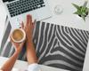 Modern Desk Pad with Original Zebra Stripes Print 90x45 Cm
