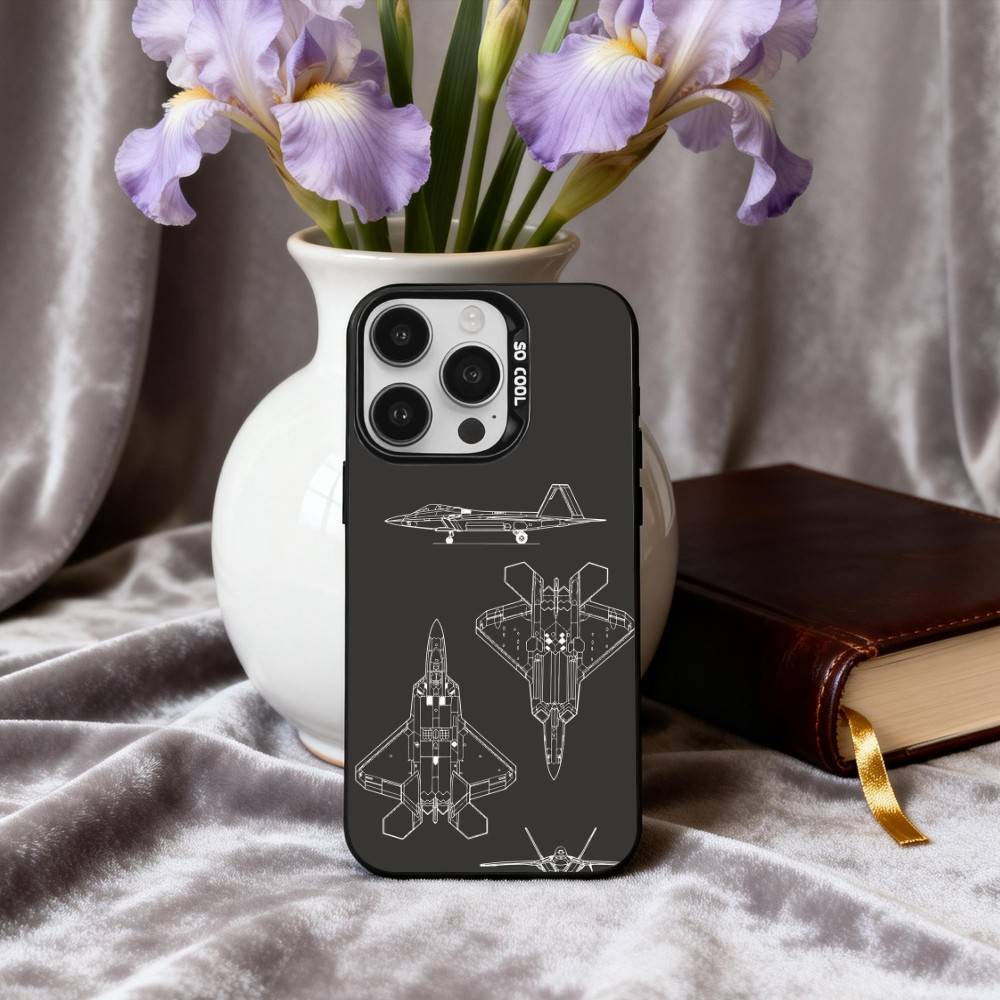 A-Aircraft H-HelicopterS A-Airplane Phone Case For iPhone17,16,15,14,13,12,11 Plus,Pro Max Black Candy silver phone case