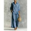TIFICY Pantaloni da donna moda casual primavera autunno stampa tinta unita manica lunga collo a polo pantaloni tute