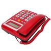 Big Button Corded Phone HD Hands Free Calling LCD Brightness Adjustment Single Button Dialing Wired Landline Phone Red