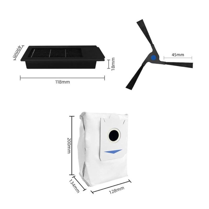 Vacuum Cleaner Mop Pads Replacement Set Vacuum Cleaner Side Brushes Vacuum Cleaner Spare Part for X2 X2pro Model