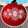 Winter Snowflake Round Beach Towel,Natural Theme White Snowflake Beach Blanket,Quick Dry Towel For Pool Travel Yoga Picnic Sport