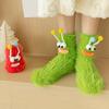 Fuzzy Silly Socks Funny Fluffy Cartoon Socks with Eyes Cute Winter Sleeping Socks for Women Girls Boys Men Indoor Lounging
