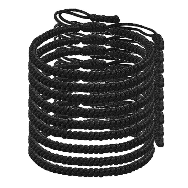 Unisex Adjustable Braided Cord Colorful Vintage Style Bracelet Collection Stylish Handmade Festival Wrist Chain