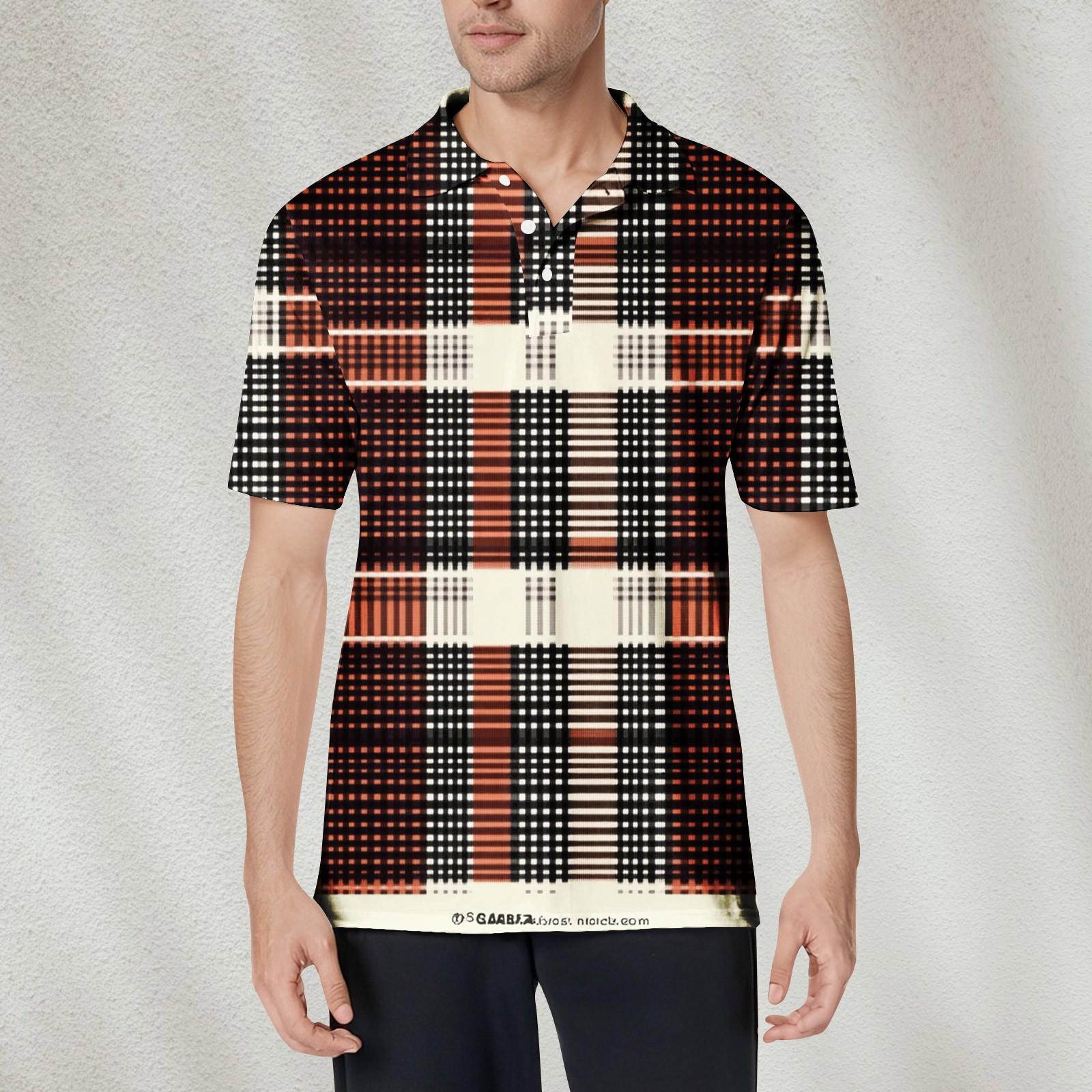 

Мужская рубашка с коротким рукавом и полосатым принтом из мягкого хлопкового воротника, влагоотводящая рубашка XL киноварь