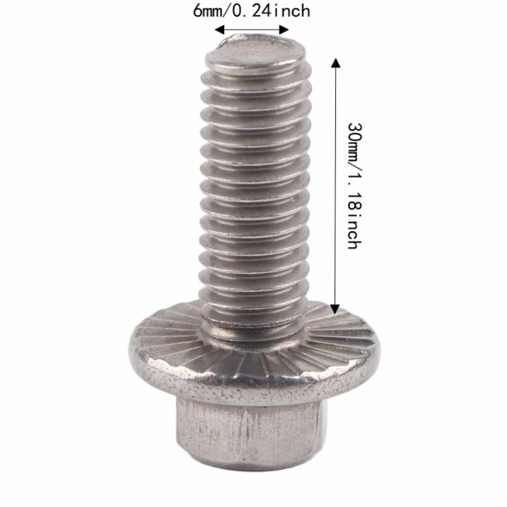 10pcs Serrated Locking Face Hex Flange Screws Hex Head Skid Plate Bolts  Vehicle Protection