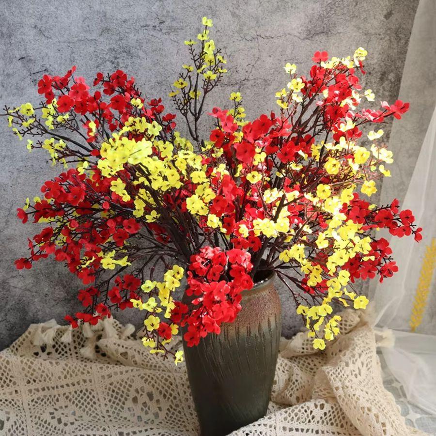 Artificial Flowers Cherry Blossoms Gypsophila Fake Plants DIY Wedding Bouquet Vases Home Room Decor Faux Festival Branch Outdoor