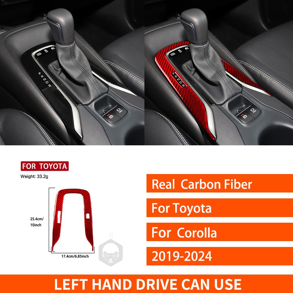 For Toyota Corolla -2024 Real Carbon Fiber Sticker Center Gear Shift Panel Trim Border Car Accessories Interior Decorative