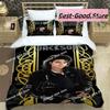 Modny zestaw pościeli 3D M-Michael Jackson Z nadrukiem Poszewka na kołdrę Poszewka na poduszkę Rozmiary Jednoosobowy Podwójny Queen Super King