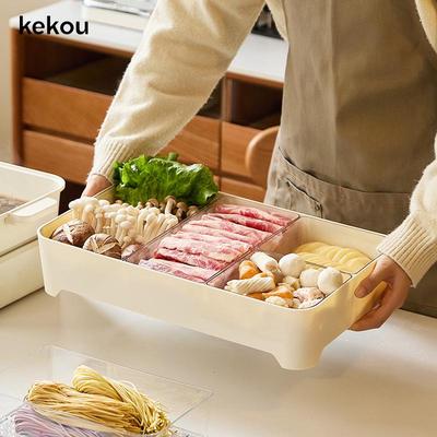 Multi-Section Draining Tray for Hot Pot Ingredients - Large Capacity Kitchen Organizer