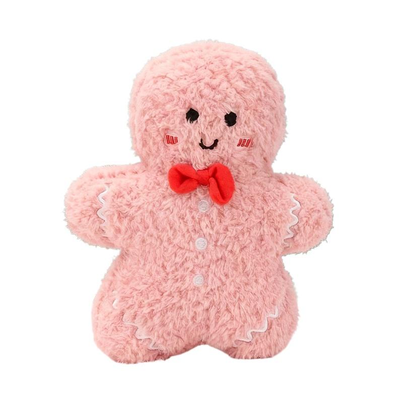 17CM Cute Xmas Ginger Bread Plush Toy Cartoon Ginger Bread Sleep Companion Plush Toy Cheap Christmas Birthday Party Gift for Kid 17cm розовый