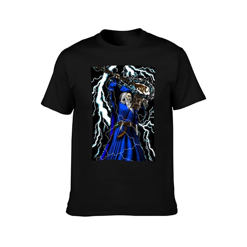 Merlin Traditional High Fantasy Wizard Blue TShirt Sun Block Outdoor TShirt