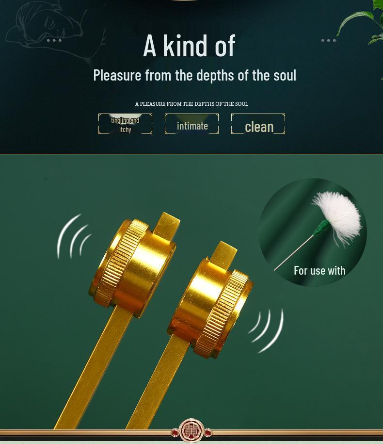 25cm Gold Tuning Fork & Ear Cleaning Tool with 128Hz Sound Hammer