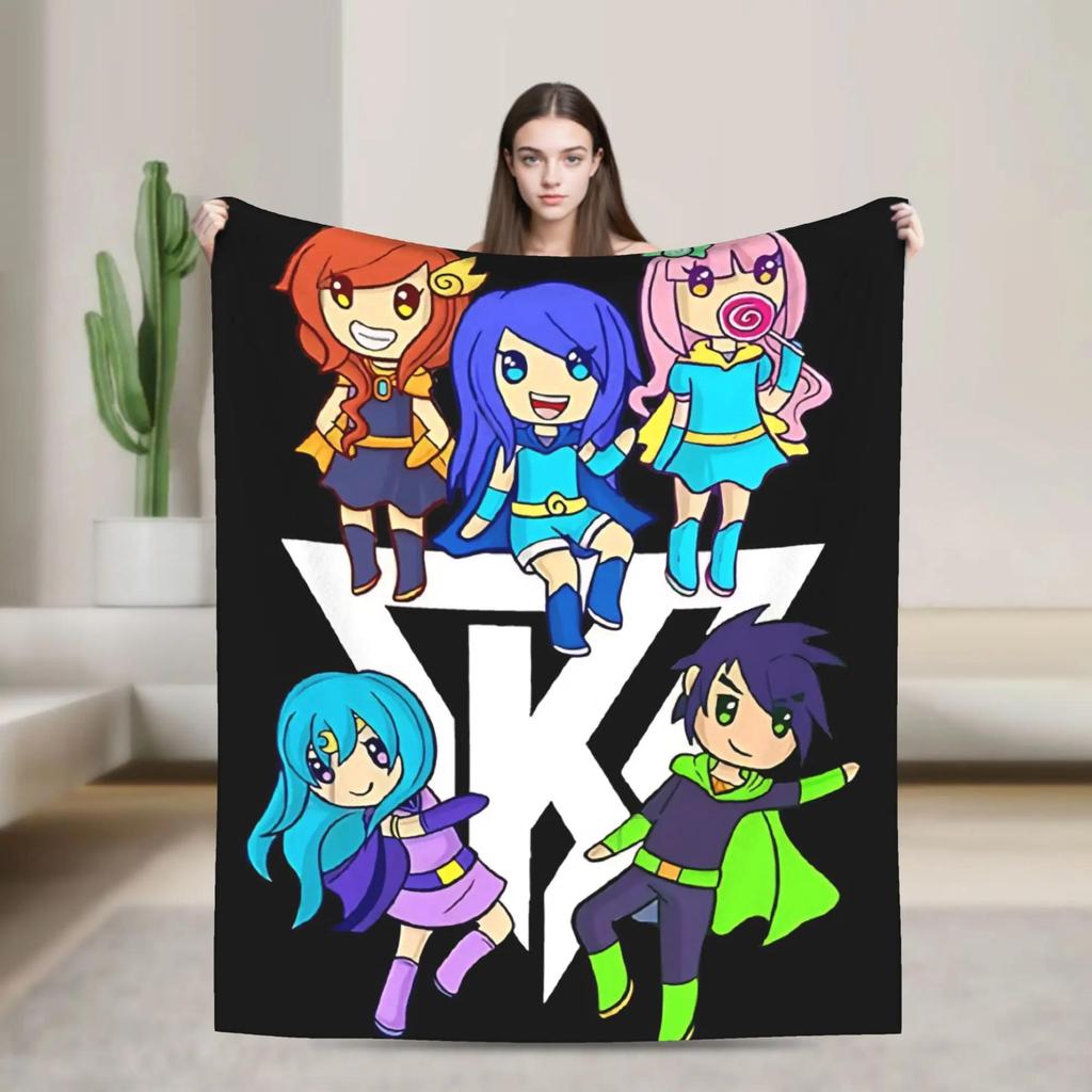 Gacha Life Game Flannel Throw Blanket  Soft Warm Bedspread for Home Decor Picnic Gift Idea