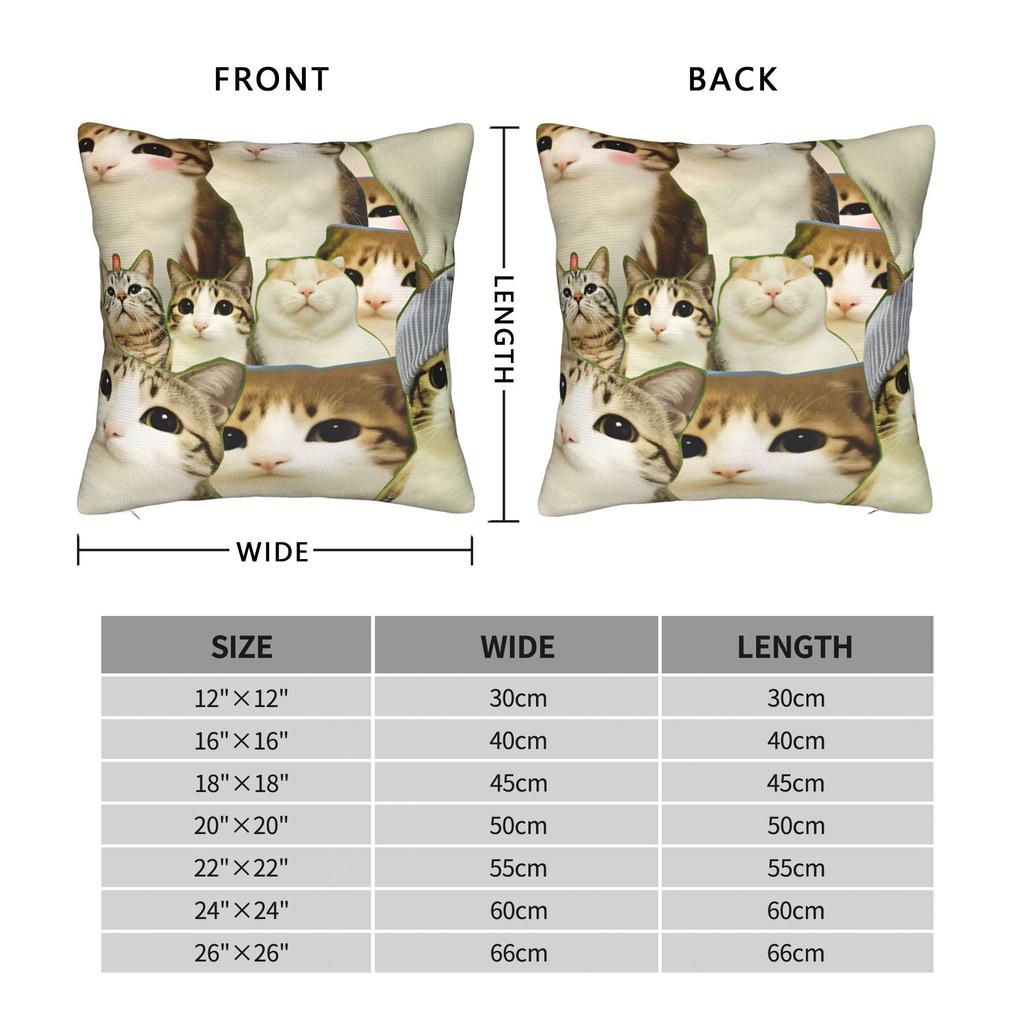 Pillow Case Meowl Cat Owl Cute Pet Stickers Print Pillow Cover For Sofa Couch Bed Living Room Vintage Pillowcases