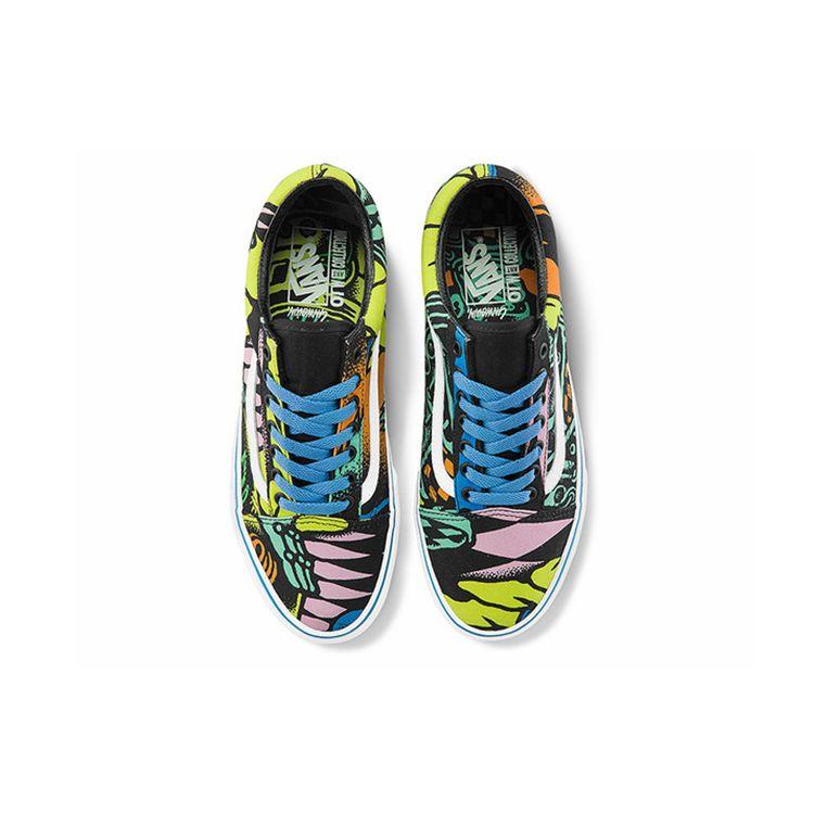 Vans Old Skool Series Retro Casual Graffiti Low-Top Skate Shoes Unisex sneakers Black Multicolor VN0A5AO9452