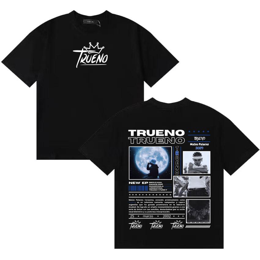 Rapper Trueno Harajuku Graphics Short Sleeve Tee Shirt Unisexs Womens Cotton Summer Clothing Popluar Oversized Y2K Tshirts Unisex