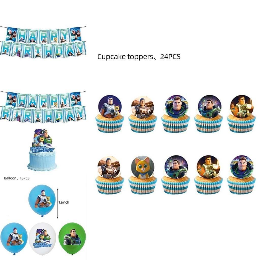 Buzz Lightyear Toy Story Birthday Party Decoration Set With Balloons Banner And Cake Toppers