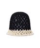Bajal Metal Tip Crochet Two-Tone Bucket Hat Black