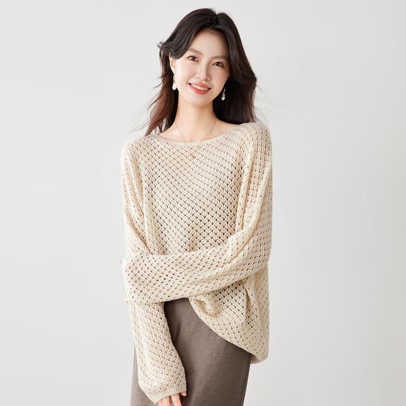 Women s Open-Knit Cropped Bardot Neck Pullover Sweater One Size