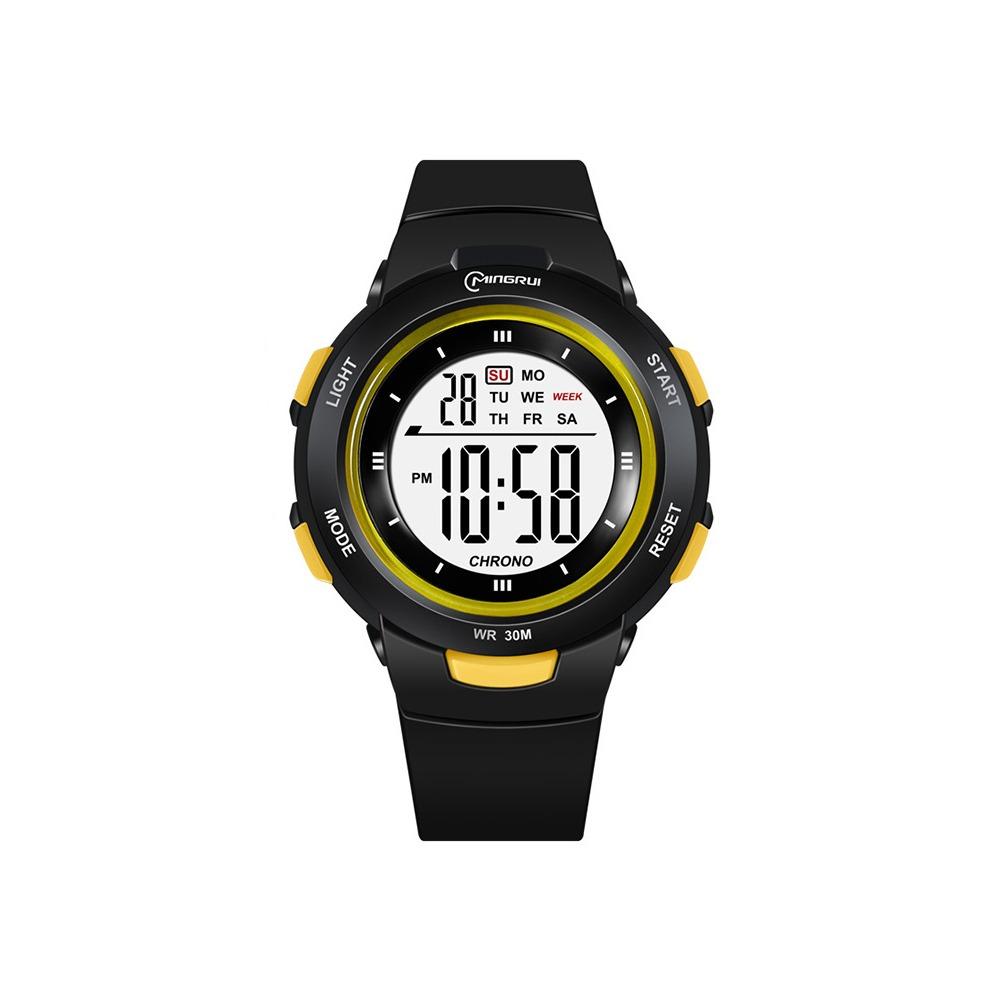 

Waterproof Sports Watch Luminous Alarm Clock Fashion Electronic Watch чорний/жовтий