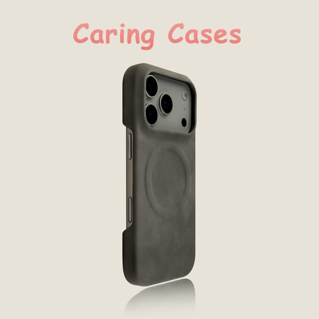 For iPhone 17 Pro Max Case Nappa Leather Magnetic Business Minimalist Compatible with iPhone 16 15 14 13