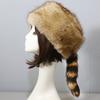 Ladies Winter Hat Soft Thick Faux Fur Decor Heat Retention Cossack Style Windproof Anti-slip Elastic Flat Top No Brim Washable Outdoor Cap