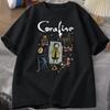Outdoor Freizeit Damen Hemden Coraline Halloween T-Shirt Gruselige Vintage T-Shirts Harajuku Kurzarm Damenbekleidung Grafische Tops
