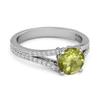 Peridot Split Pavé Band Ring - Sterling Silver
