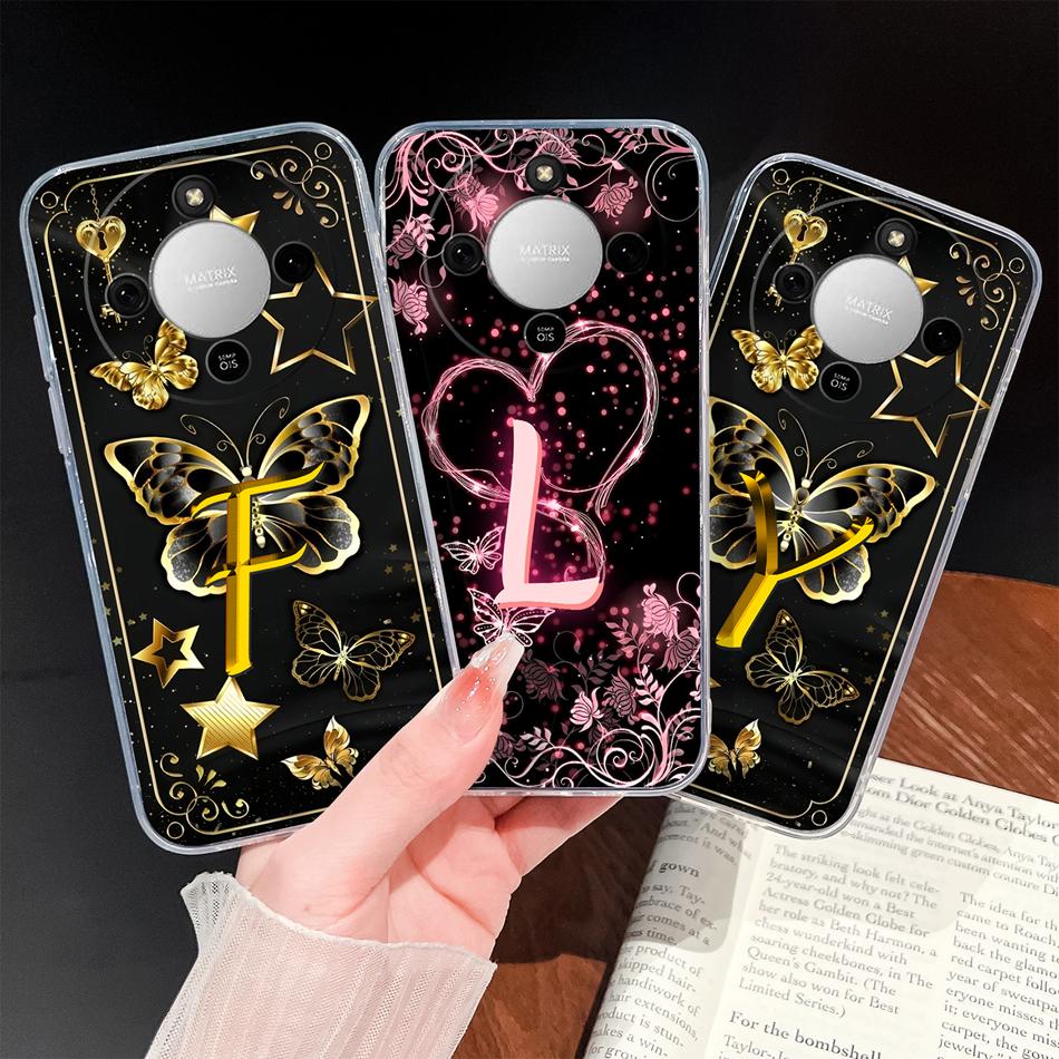 For Honor X6D X8D X9D 4G 5G Case Dreamy Color Letters Clear Covers For HonorX6D X 8D X9D Soft TPU Silicone Anti Drop Back Cover