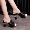 High Heel Slippers Women Sandals Sexy Peep Toe Platform Mules Ladies Pumps Slippers Slingback Shoes 34-42