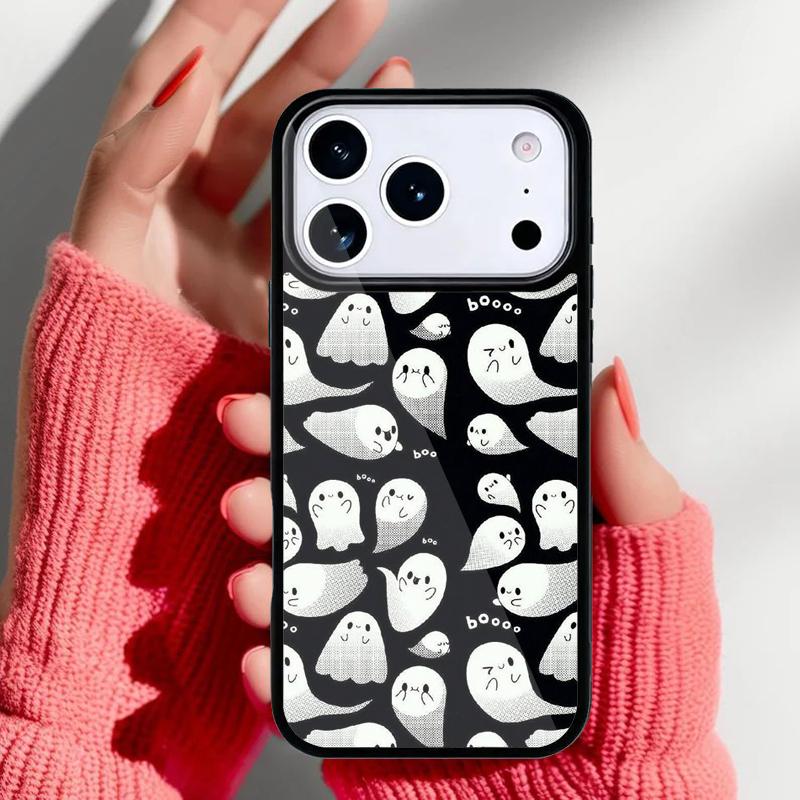 Ghost Cute Horror Phone Case for iPhone 17 16 15 14 13 Pro Max Back Cover for 12 11 Pro Coque