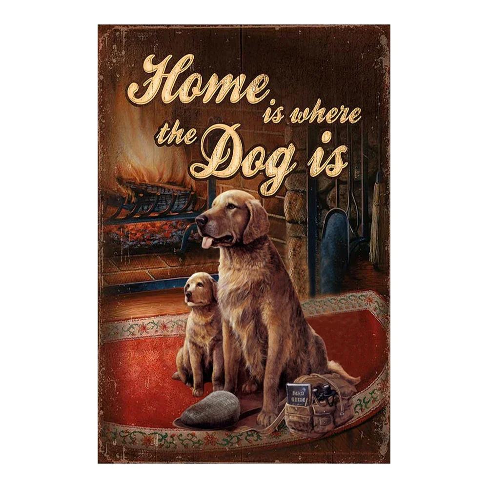Funny Dogs Tin Signs Bulldog Husky Chihuahua Dachshund Retro Metal Posters Wall Decor Puppy Bath Time Vintage Iron Paintings