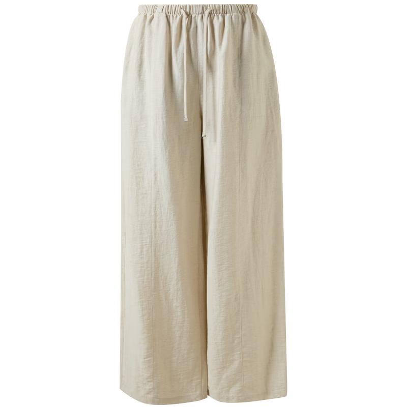 Sancai 2026 Spring Elastic Waist Wide-Leg Pants