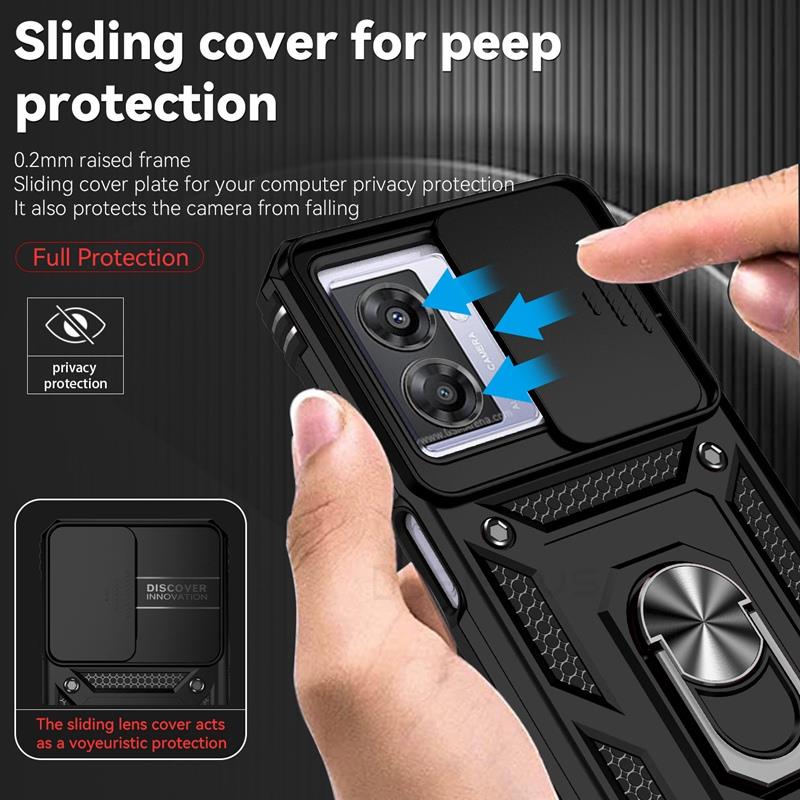 Case For OPPO A57S A77 5G A57 2022 Armor Rugged Shockproof Cover with Slide Camera Cover Funda Coque Carcasa