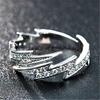 Personality Fashion Gold Color Stainless Steel Zircon Lightning Opening Couple Ring for Women Men Charm Fashion Finger Jewelry