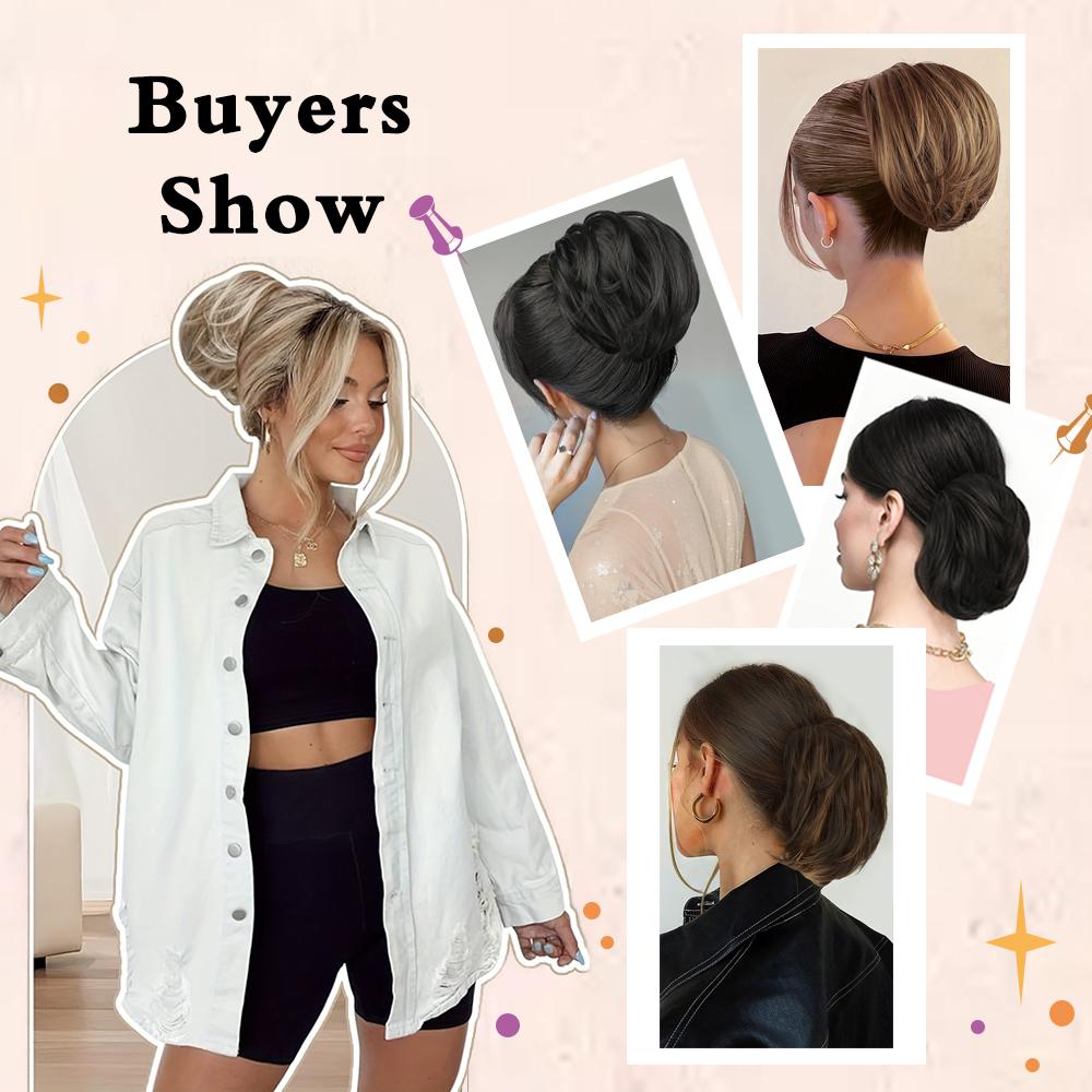MISSQUEEN Syntetický drdol do vlasů Příčesek Plně Krátký Drdol Ponytail Přírodní Černé Vlasy Chignon S Hřebínkem Sponou Drdol Updo Stahovací Drdol Vlasové Příčesky