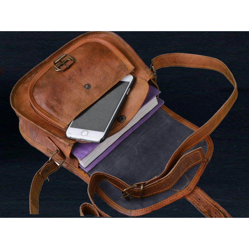 NYHET Läderhandväska Axelväska Damväska Messenger Crossbody-väska Brun