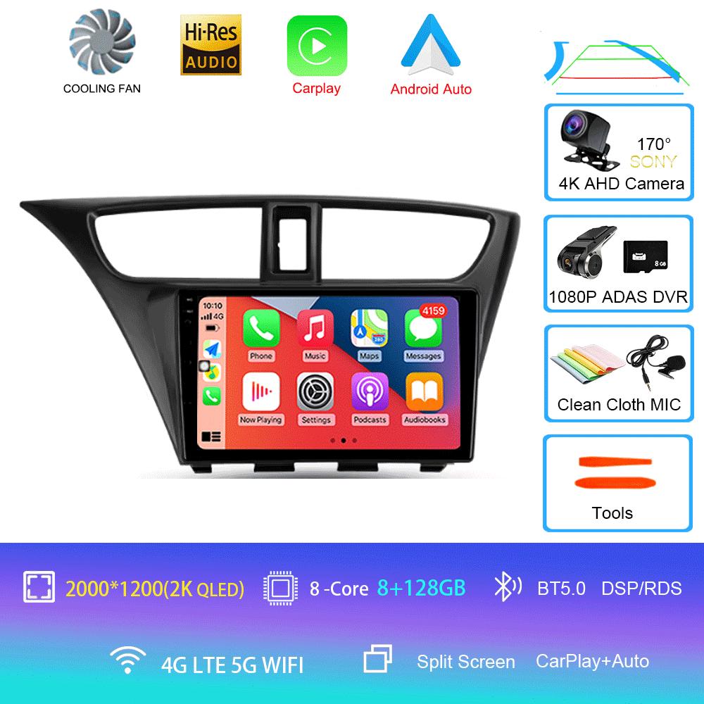 Android 14 For Honda Civic 9 FK FB 2012 - 2017 Multimedia Video Player Car Radio Navigation Stereo GPS No 2din 2 Din Dvd