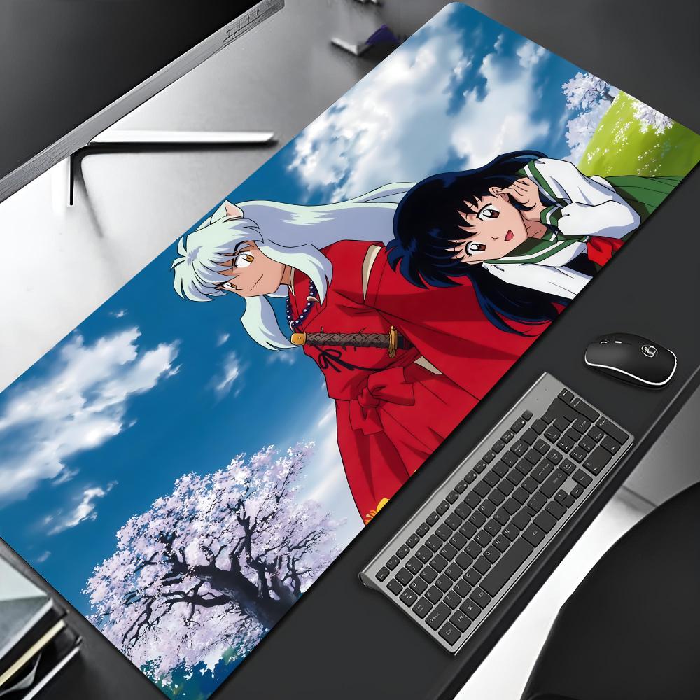 Anime Inuyasha Mouse Pad Edge Big Gaming Locking Computer Gamer Large Kawaii Rubber Art Mousepad Laptop Desk Mat