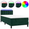 Maison Exclusive - Sommier à lattes de lit avec matelas et LED Vert foncé 90x200cm