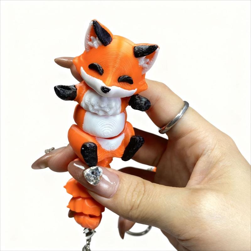 3D Printed Articulated Fox Pendant Hanging Decoration Indoor Car Decor Pendant Backpack Keychain Birthday Wedding Party Gif
