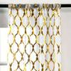 Geometric Gold Foil Sheer Curtains – Set of 2 Panels, Semi-Blackout, Light Filtering Window Curtains