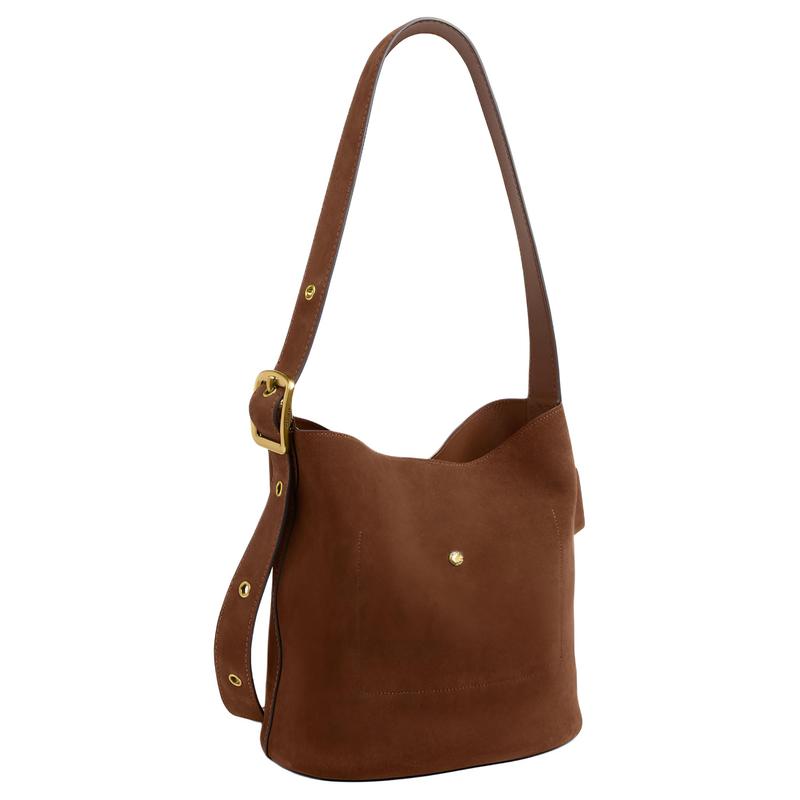 Coach Bleecker 28 Brand Micro-label Metal Hardware Bucket Bag Mother Bag Crossbody Cowhide Shoulder Bag Large Size Women's Warm Brown
