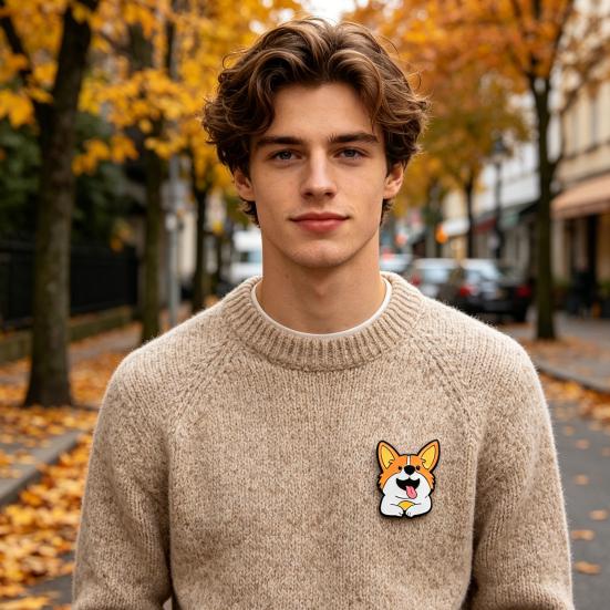 Unisex Brooch Cartoon Pet Dog Design Zinc Alloy Brooch Pin Sweater Suit Lapel Decorative Enamel Badge Outfit
